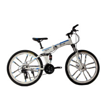 Алюмінієвий складний велосипед Make bike на литих дисках 26" / рама 17" біло-синій
