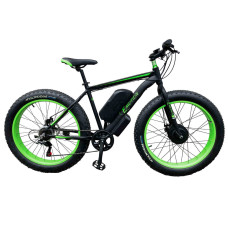 Електровелосипед передньопривідний E-motion Fatbike GT 48V 21Ah 750W Front чорно-зелений