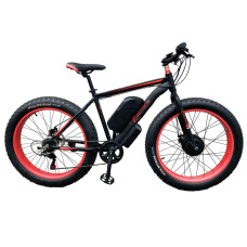 Електровелосипед передньопривідний E-motion Fatbike GT 48V 21Ah 750W Front чорно-червоний
