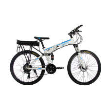 Електровелосипед складаний E-motion 36V 18Ah 500W / алюмінієва рама 17" біло-блакитний