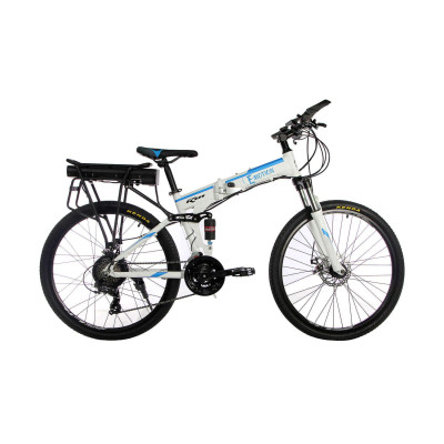 Электровелосипед складной E-motion 36V 18Ah 500W / алюминиевая рама 17" бело-голубой