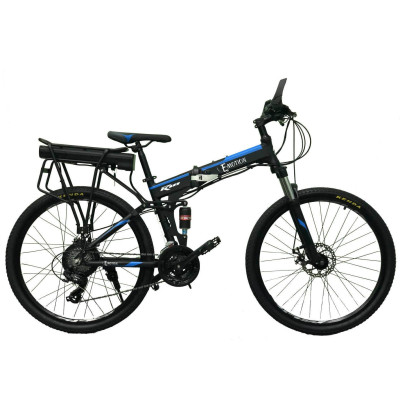 Электровелосипед складной E-motion 36V 18Ah 500W / алюминиевая рама 17" черно-синий