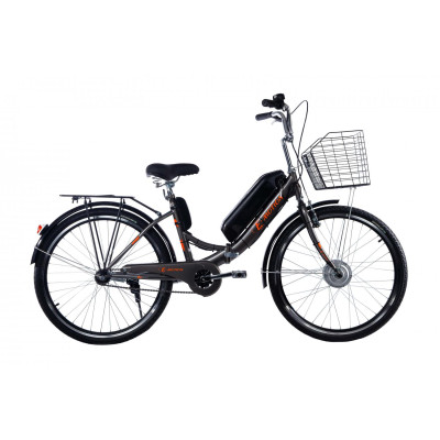 Электровелосипед складной с низкой рамой E-motion 36V 14Ah 350W cеро-оранжевый