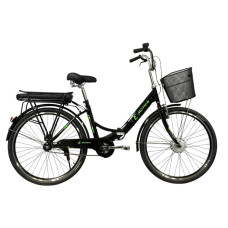 Електровелосипед E-motion складаний з низькою рамою 36V 13Ah 350W чорно-зелений