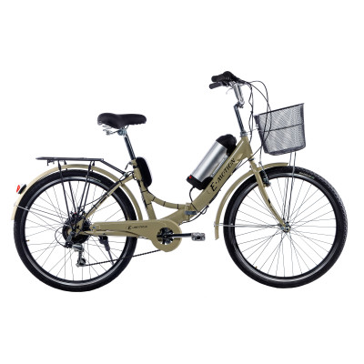 Електровелосипед складний з низькою рамою E-motion 36V 10Ah 350W бежевий