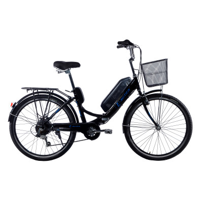 Электровелосипед складной с низкой рамой E-motion 36V 14Ah 350W черно/синий