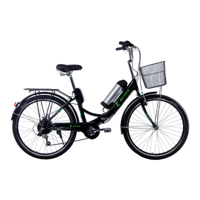 Електровелосипед складний з низькою рамою E-motion 36V 10Ah 350W чорно/зелений