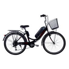 Електровелосипед складний з низькою рамою E-motion 26" 36V 14Ah 350W чорно/червоний