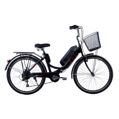 Электровелосипед складной с низкой рамой E-motion 36V 14Ah 350W черно/красный
