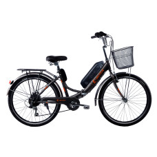 Електровелосипед складний з низькою рамою E-motion 26" 36V 14Ah 350W чорно/помаранчевий