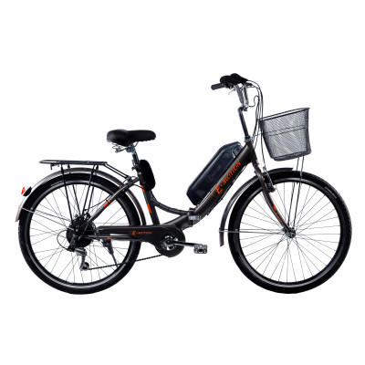 Электровелосипед складной с низкой рамой E-motion 36V 14Ah 350W черно/оранжевый