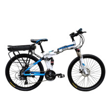 Електровелосипед складаний Kerambit 36V 12Ah 500W 26" / рама 17" біло-блакитний