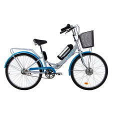 Електровелосипед E-motion складаний з низькою рамою 36V 10Ah 350W біло-блакитний