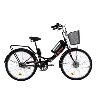 Електровелосипед E-motion складаний з низькою рамою 36V 10Ah 350W чорно-червоний