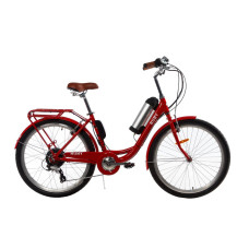 Електровелосипед жіночий Dorozhnik Ruby 36V 10Ah 500W червоний