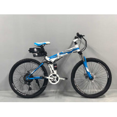 Електровелосипед складаний Kerambit 36V 12Ah 500W 26" / рама сталь 17" біло-блакитний