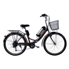 Електровелосипед складний з низькою рамою E-motion 26" 36V 10Ah 350W чорно/помаранчевий