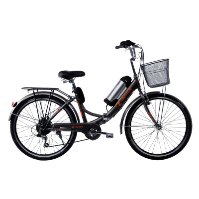 Електровелосипед складний з низькою рамою E-motion 26" 36V 10Ah 350W чорно/помаранчевий