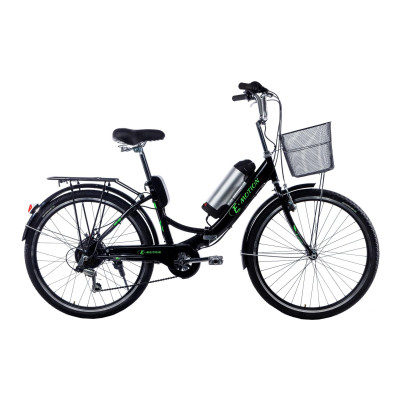 Електровелосипед складний з низькою рамою E-motion 26" 36V 10Ah 350W чорно-зелений
