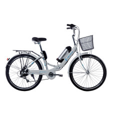 Електровелосипед складний з низькою рамою E-motion 26" 36V 10Ah 350W біло-блакитний