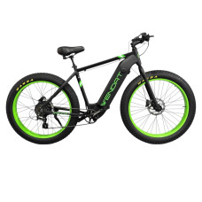 Електровелосипед WENDAT FATBIKE 26" 48V 19Ah 1500W рама 20" гідравлічні гальма зі знімним акумулятором у рамі чорно-зелений