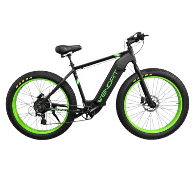 Электровелосипед WENDAT FATBIKE  26" 48V 19Ah 1500W со съёмным аккумулятором в раме черно-зеленый
