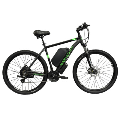 Электровелосипед Wendat MTB29 GT рама 21" 48V 24Ah 750W / чёрно-зелёный гидравлические тормоза