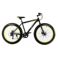 Велосипед E-motion Fatbike GT 26 "/ гідравлічні гальма / алюмінієва рама 19" чорно-жовтий