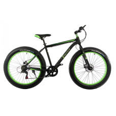 Велосипед E-motion Fatbike GT 26 "/ гідравлічні гальма / алюмінієва рама 19" чорно-зелений