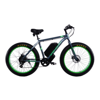 Электровелосипед Fatbike Wendat 48v 24Ah 1500W c гидравлическими тормозами серо-зеленый