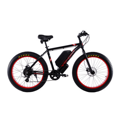 Электровелосипед Fatbike Wendat 48v 24Ah 1500W c гидравлическими тормозами черно-красный
