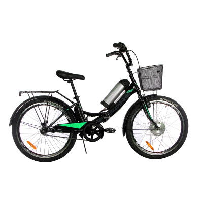 Электровелосипед складной с низкой рамой Formula Smart 36V 8Ah 350W чёрно-зеленый