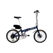 Електровелосипед складний Make bike 20" 36V 12Ah 350W / алюмінієва рама 17" синій з блакитним
