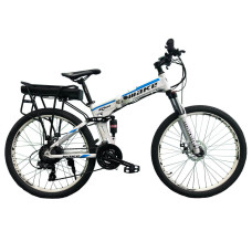 Електровелосипед складаний Make bike 36V 13Ah 500W 26", рама 17" біло-блакитний