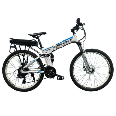 Электровелосипед складной МАКЕ 36V 18Ah 500W 26", рама 17" алюминиевый бело-голубой