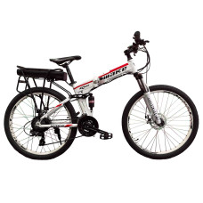 Електровелосипед складаний Make bike 36V 12Ah 500W 26", рама 17" біло-червоний