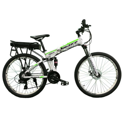 Электровелосипед складной МАКЕ 36V 12Ah 500W 26", рама 17" бело-салатный 