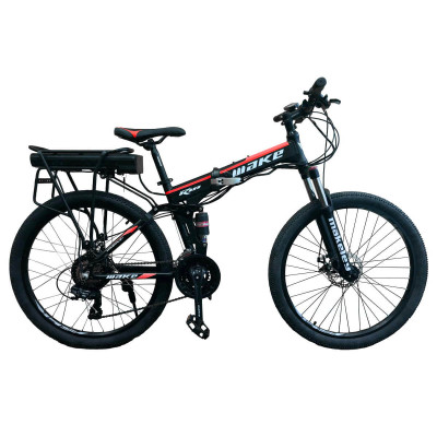 Электровелосипед складной МАКЕ 36V 12Ah 500W 26", рама 17" чёрно-красный