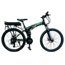 Електровелосипед складаний Make bike 36V 12Ah 500W 26", рама 17" чорно-зелений