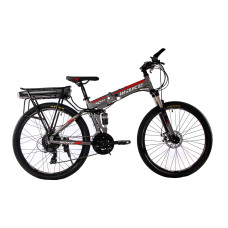 Електровелосипед складаний Make bike 36V 12Ah 500W 26", рама 17" алюмінієвий сіро-червоний