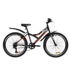 Велосипед ST 24" Discovery FLINT Vbr з крилом Pl 2020 (чорно-помаранчевий з сірим)