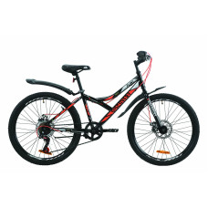 Велосипед ST 24" Discovery FLINT DD з крилом Pl 2020 (чорно-помаранчевий з сірим)