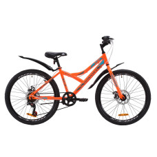 Велосипед ST 24" Discovery FLINT DD з крилом Pl 2020 (помаранчево-бірюзовий з сірим)