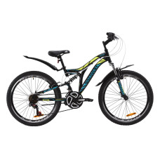 Велосипед ST 24" Discovery ROCKET AM2 Vbr з крилом Pl 2020 (чорно-жовтий з бірюзовим)