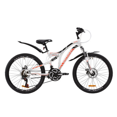 Велосипед ST 24" Discovery ROCKET AM2 DD с крылом Pl 2020 (бело-оранжевый с черным) 