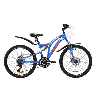 Велосипед ST 24" Discovery ROCKET AM2 DD с крылом Pl 2020 (сине-оранжевый с белым) 