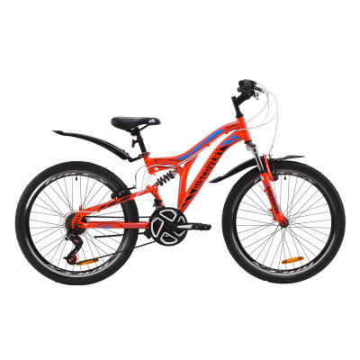 Велосипед ST 24" Discovery ROCKET AM2 Vbr с крылом Pl 2020 (красно-черный с синим) 
