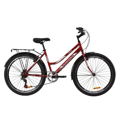 Велосипед ST 26" Discovery PRESTIGE WOMAN Vbr с багажником зад St, с крылом St (рубиновый) 