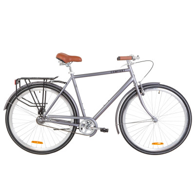 Велосипед 28" Dorozhnik COMFORT MALE 14G St с багажником зад St, с крылом St (серый) 