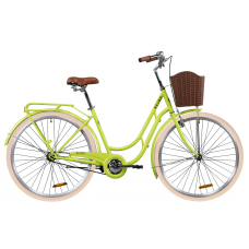 Велосипед ST 28" Dorozhnik RETRO з багажником зад St, з крилом St, з кошиком Pl (салатний)